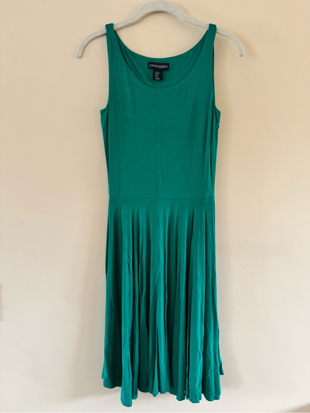 Cynthia Rowley Teal Green Sleeveless Flared Midi Dress